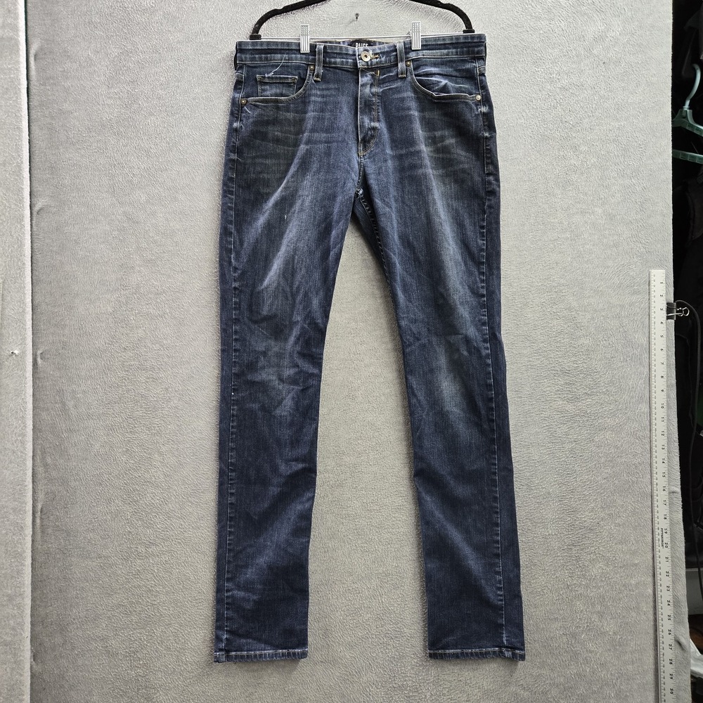 Paige Men Jeans 36 Blue Denim LENNOX XL LONG Slim Fit 35" Inseam